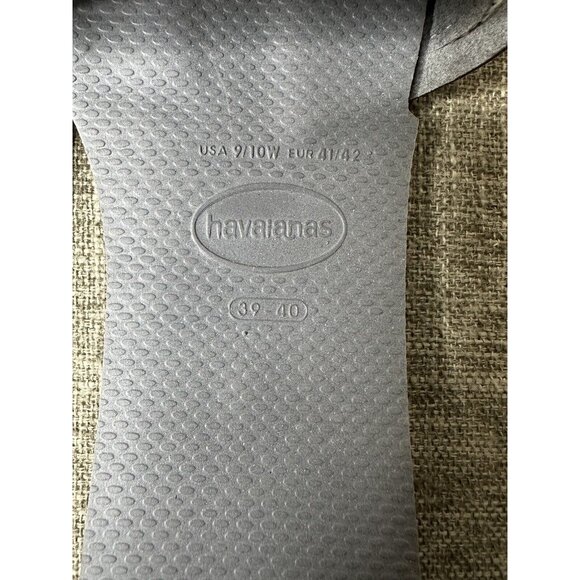 Havaianas Womens Size 9 10 Sandals Premium Steel Gray Slide On Flat Sandals - Picture 7 of 7